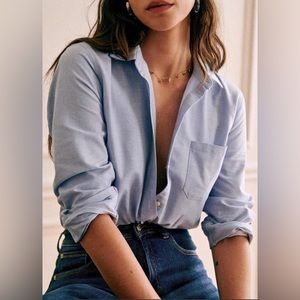 NWOT Sezane ‘Tomboy’ Blue Shirt in Size 38